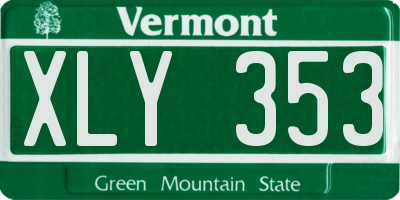 VT license plate XLY353