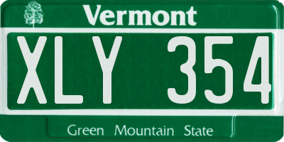 VT license plate XLY354