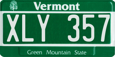VT license plate XLY357