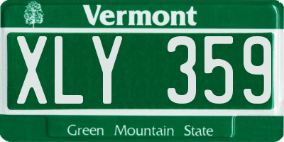 VT license plate XLY359