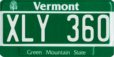 VT license plate XLY360