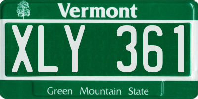 VT license plate XLY361