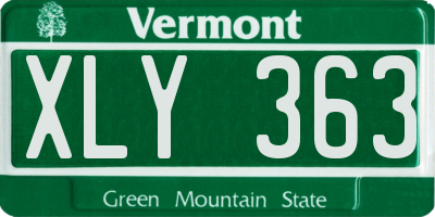 VT license plate XLY363