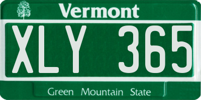 VT license plate XLY365