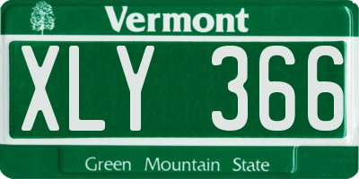 VT license plate XLY366