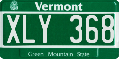 VT license plate XLY368