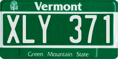 VT license plate XLY371