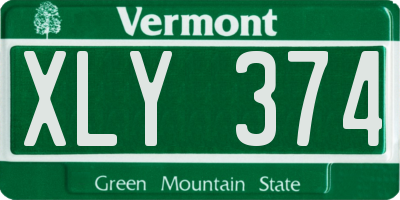 VT license plate XLY374