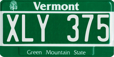 VT license plate XLY375