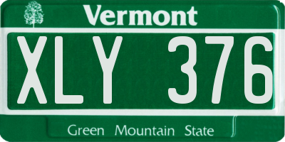 VT license plate XLY376