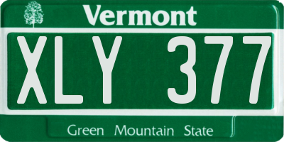 VT license plate XLY377
