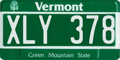 VT license plate XLY378