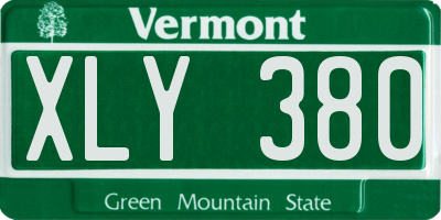 VT license plate XLY380