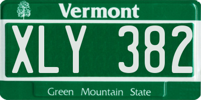 VT license plate XLY382
