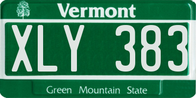 VT license plate XLY383