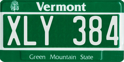 VT license plate XLY384