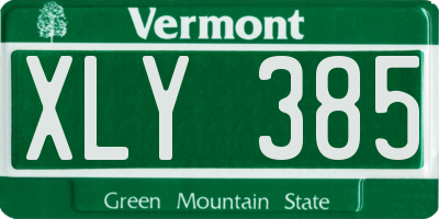 VT license plate XLY385