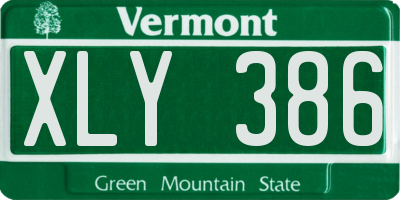 VT license plate XLY386