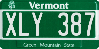 VT license plate XLY387