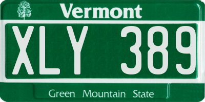 VT license plate XLY389