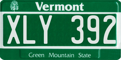 VT license plate XLY392