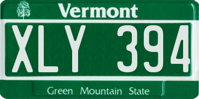 VT license plate XLY394