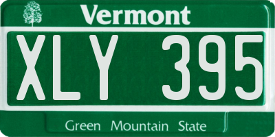 VT license plate XLY395