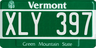 VT license plate XLY397