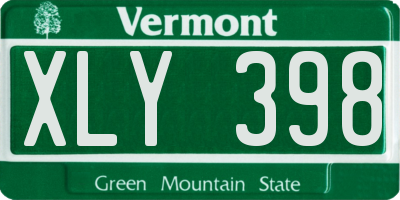 VT license plate XLY398