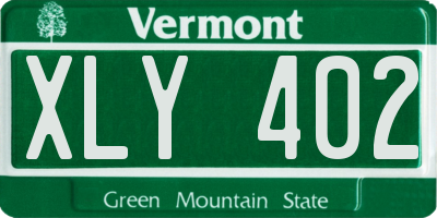 VT license plate XLY402