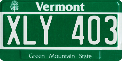 VT license plate XLY403