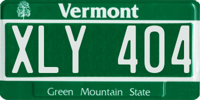 VT license plate XLY404