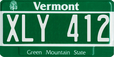VT license plate XLY412