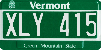 VT license plate XLY415