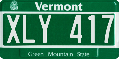 VT license plate XLY417