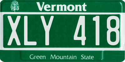 VT license plate XLY418