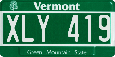 VT license plate XLY419