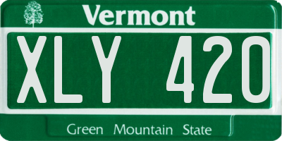 VT license plate XLY420