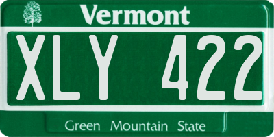 VT license plate XLY422
