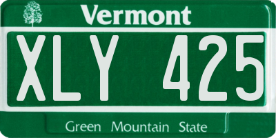 VT license plate XLY425