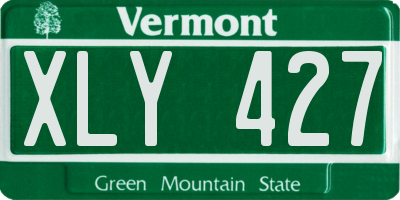 VT license plate XLY427