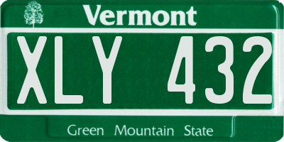 VT license plate XLY432