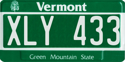 VT license plate XLY433