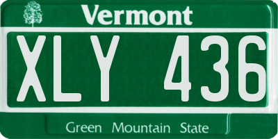 VT license plate XLY436