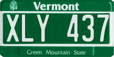 VT license plate XLY437