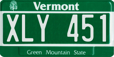 VT license plate XLY451