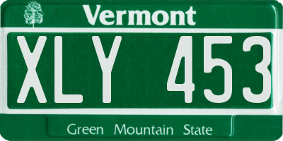 VT license plate XLY453