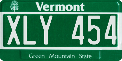VT license plate XLY454
