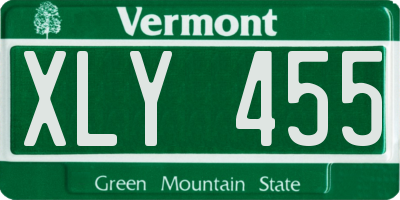 VT license plate XLY455
