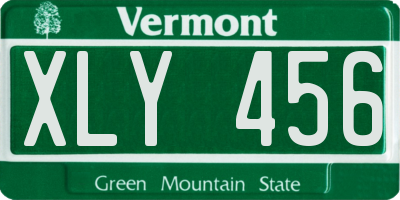 VT license plate XLY456